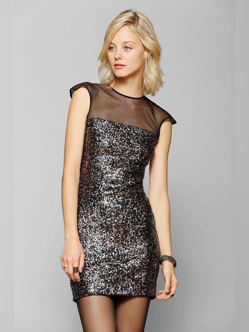 Dress The Population Aubrey Sequin Bodycon Mini Dress Size Medium New Cocktail